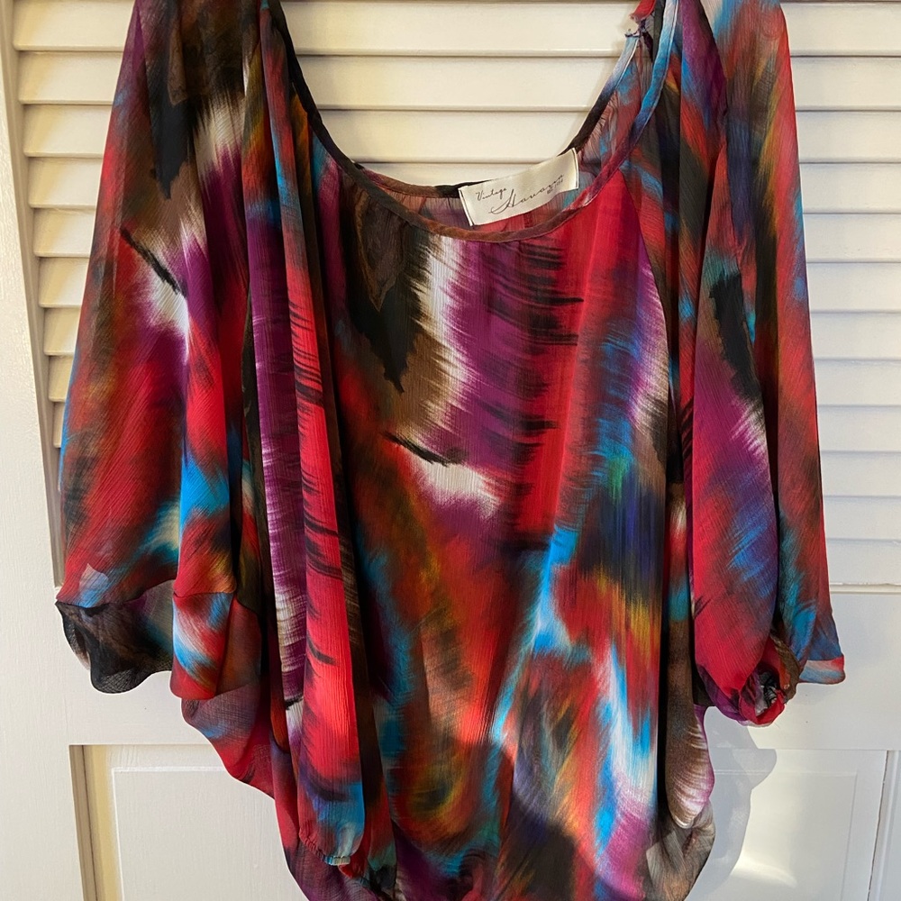 Vintage Havana Est. 1954 Women's Round Neck Multicolor Blouse Size M
